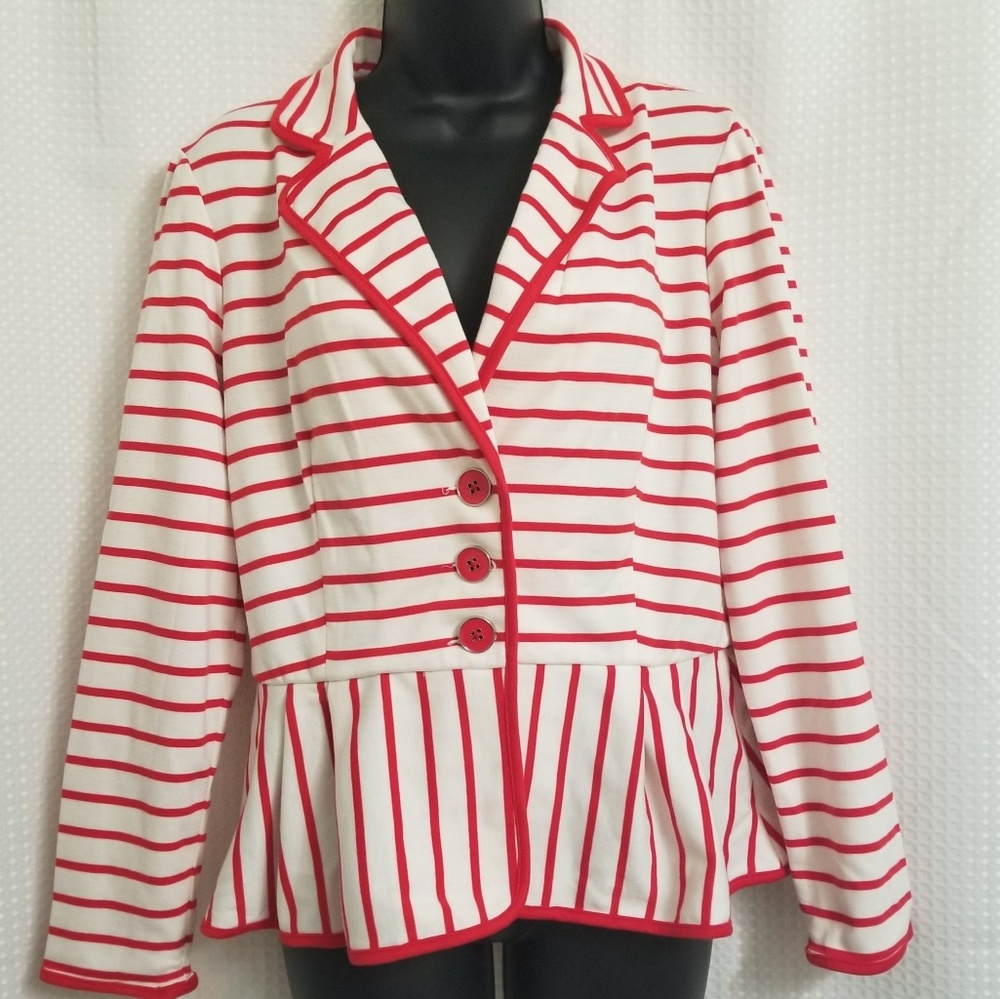 Red White Stripe Blazer